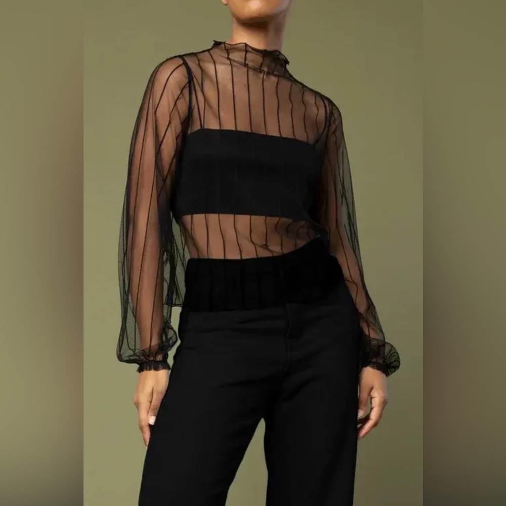 Oak and Fort Mesh Blouse size M